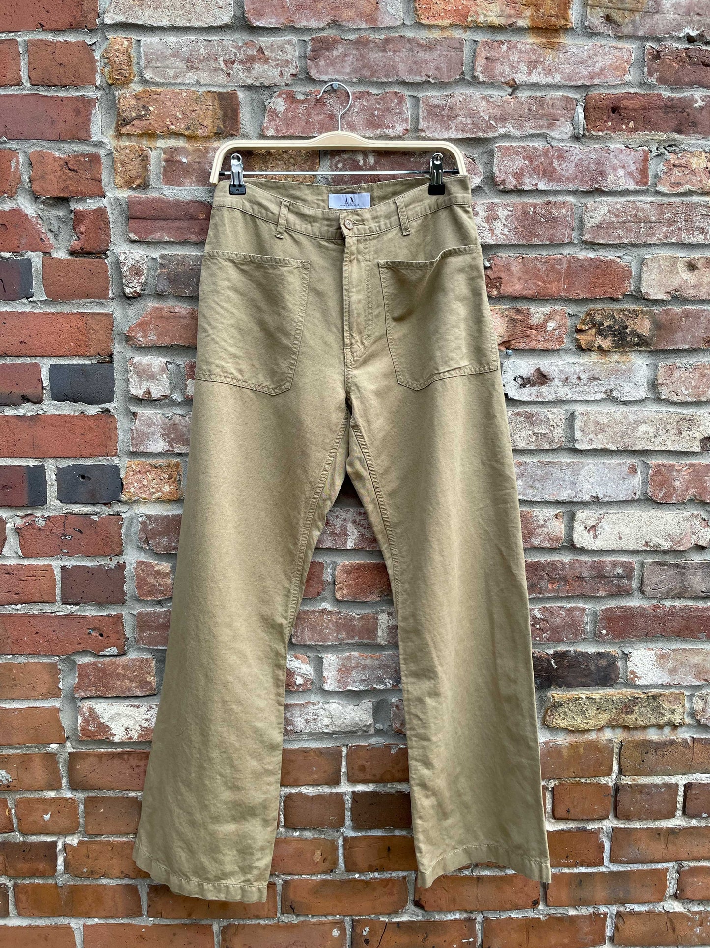 armani exchange linen blend pants