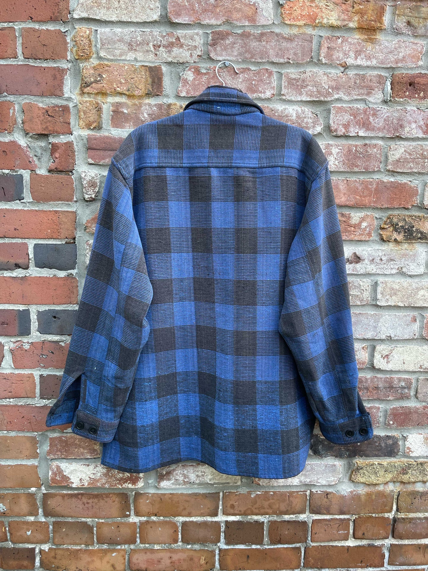 vintage big valley distressed flannel shacket