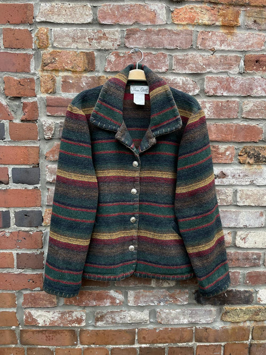 vintage recycled wool serape blanket coat