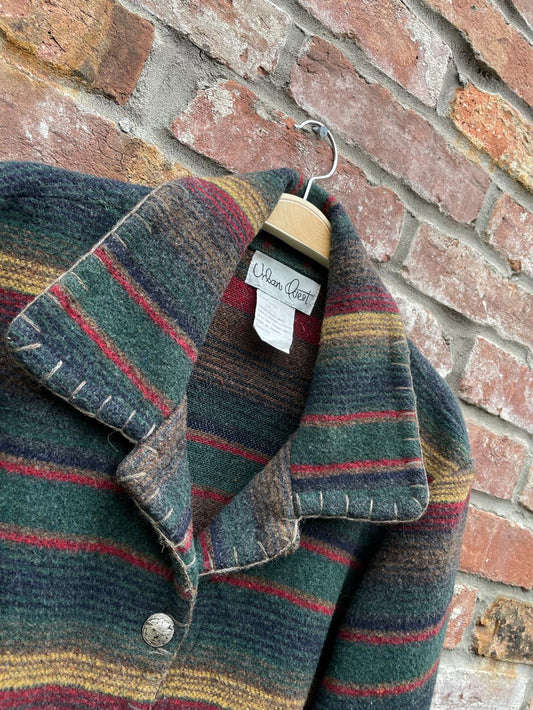 vintage recycled wool serape blanket coat