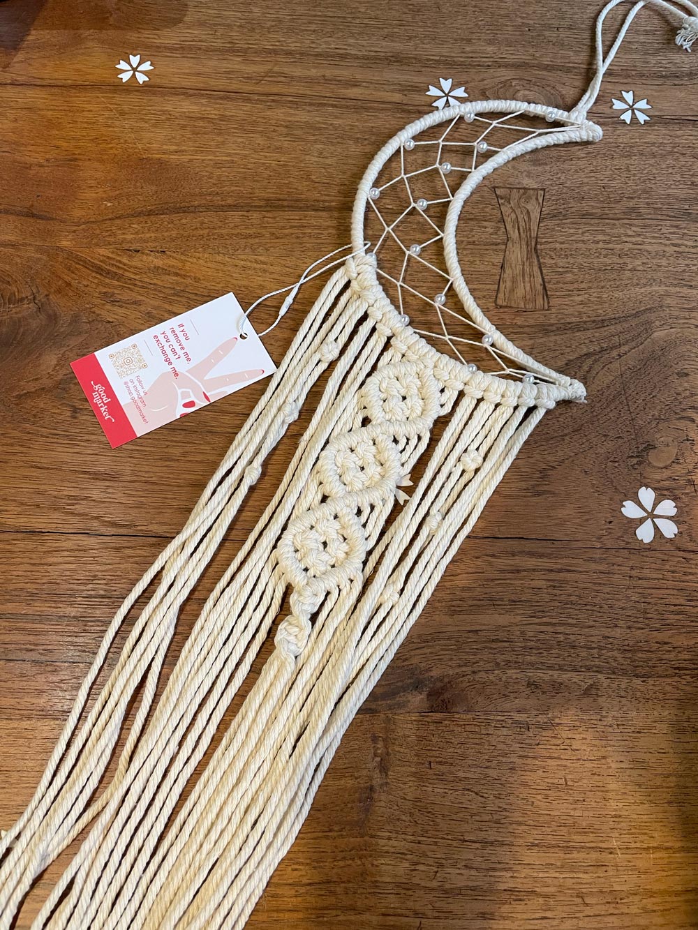 boho moon macrame wall hanging