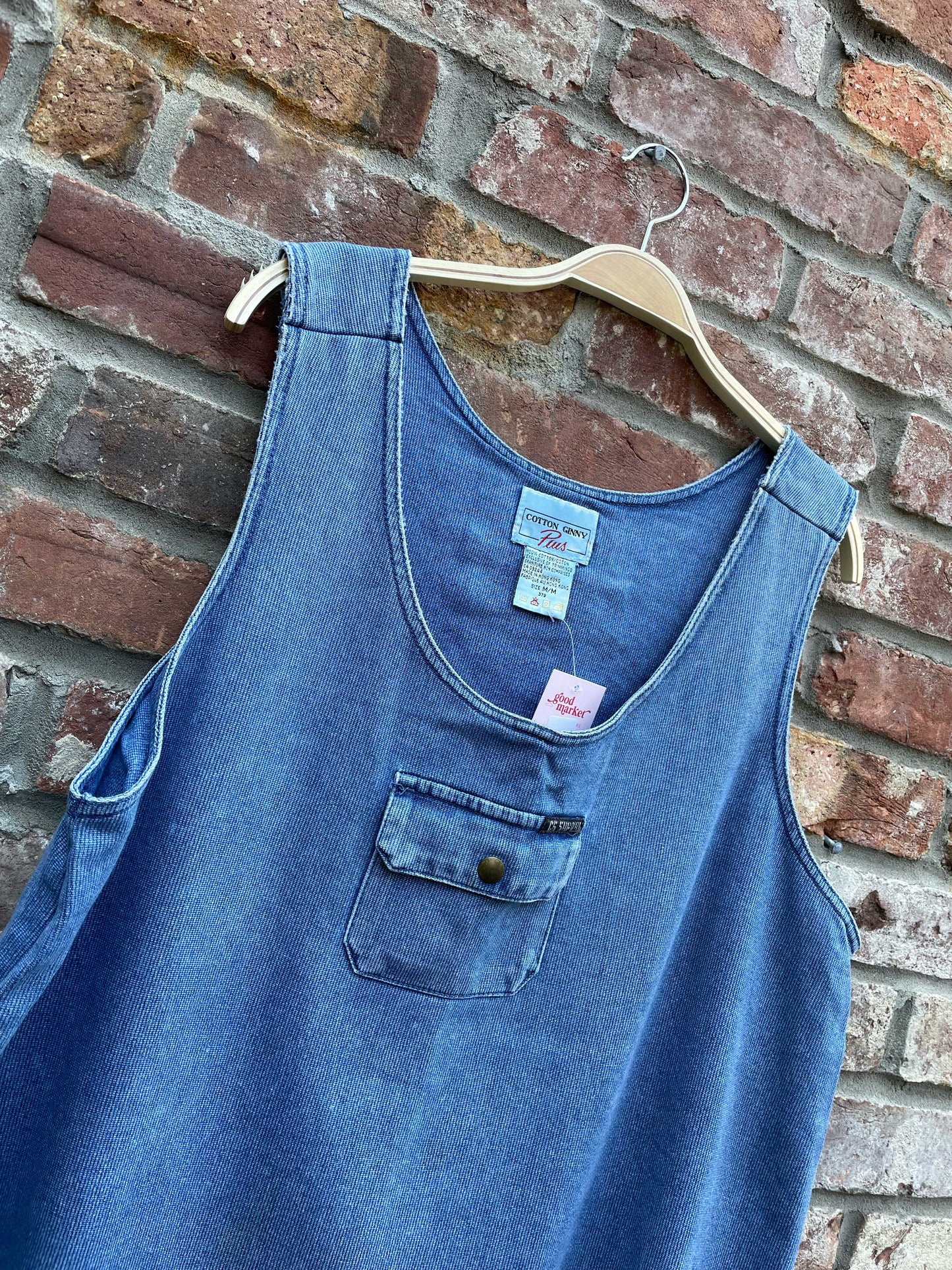 vintage 90s cotton ginny safari denim dress