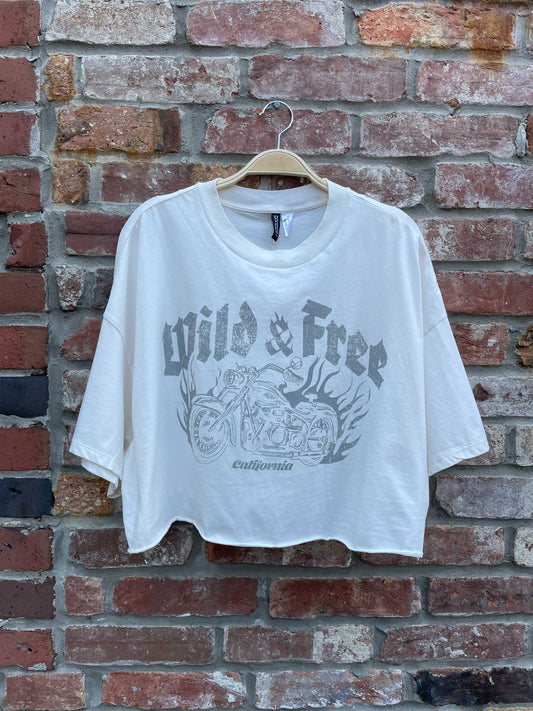 h&m wild & free boxy crop tee