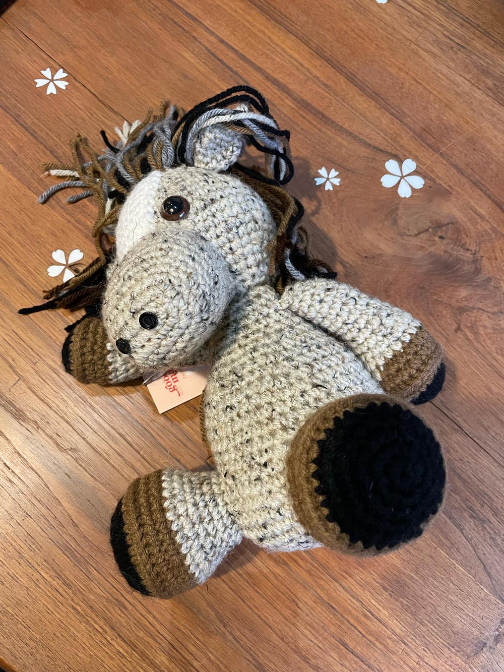 handmade knit horse plushie