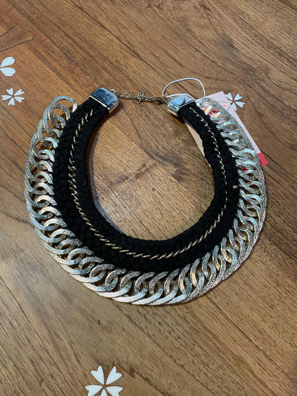 braided chain wreath choker necklace