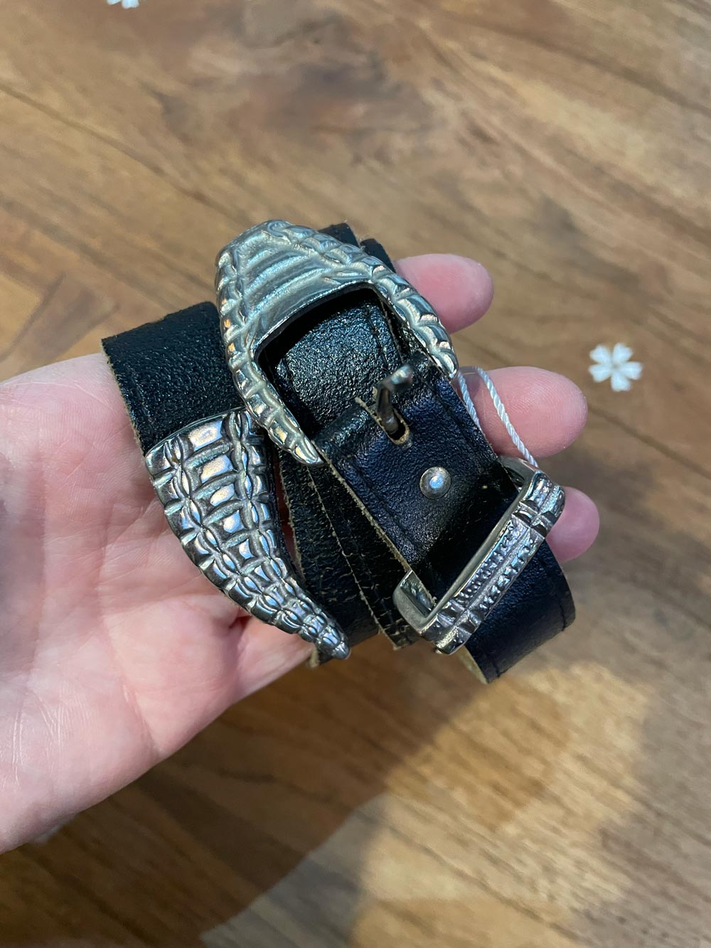 vintage leather metal snake belt