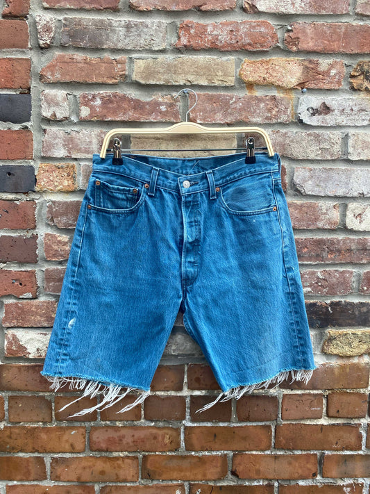 vintage levi's 501 long denim shorts