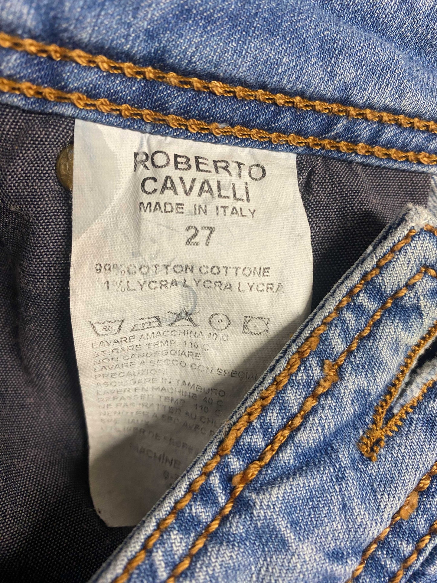 y2k roberto cavalli low rise denim shorts