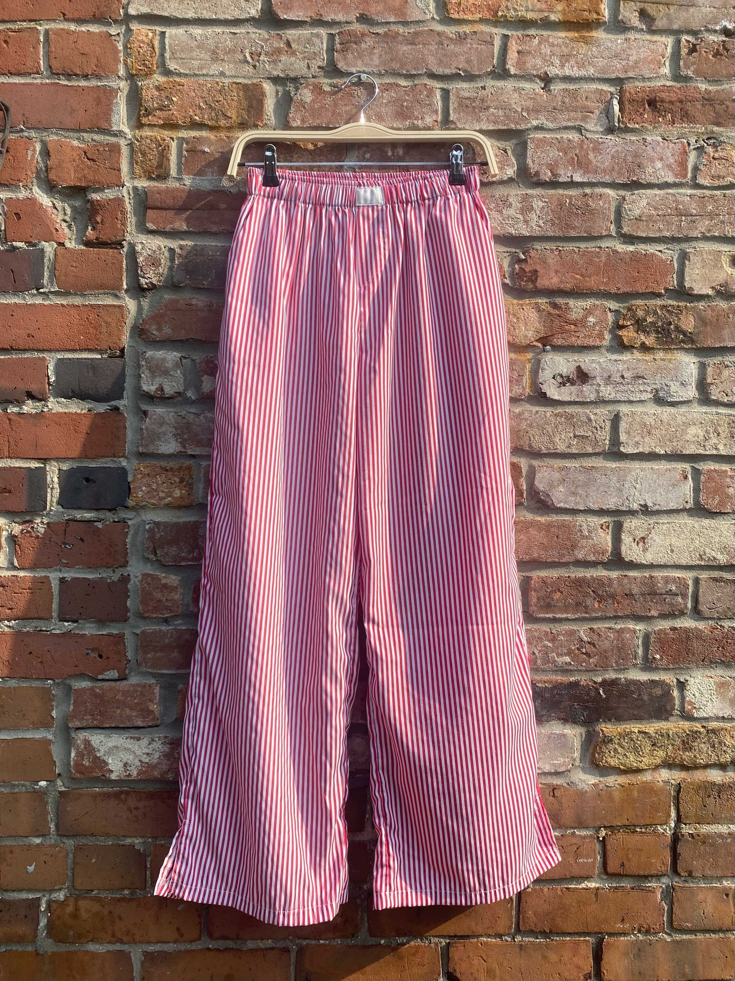 red martini stripe boxer wide leg pant