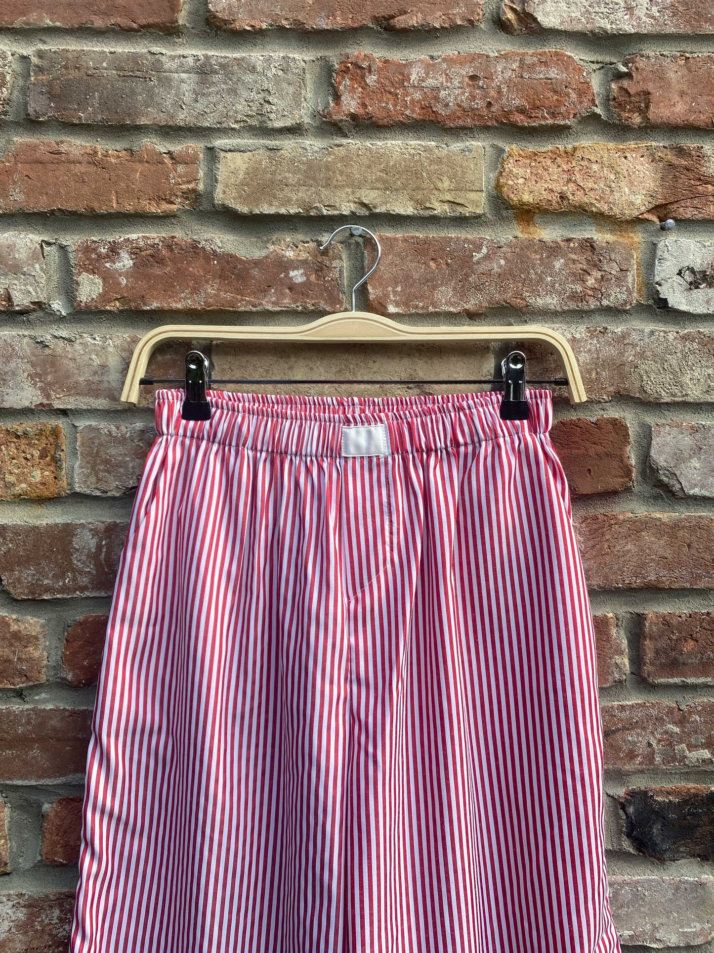 red martini stripe boxer wide leg pant