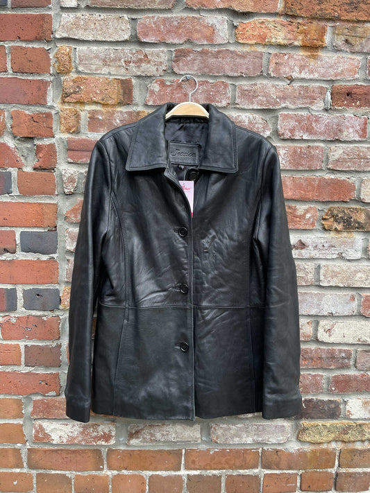 vintage jessica butter leather minimal jacket