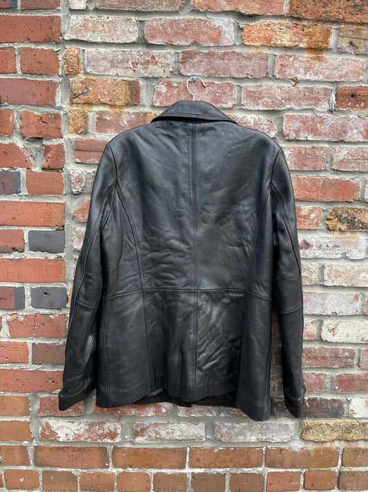 vintage jessica butter leather minimal jacket