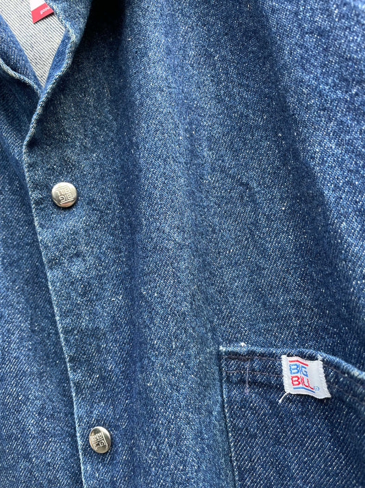 vintage big bill snap button denim shirt jacket