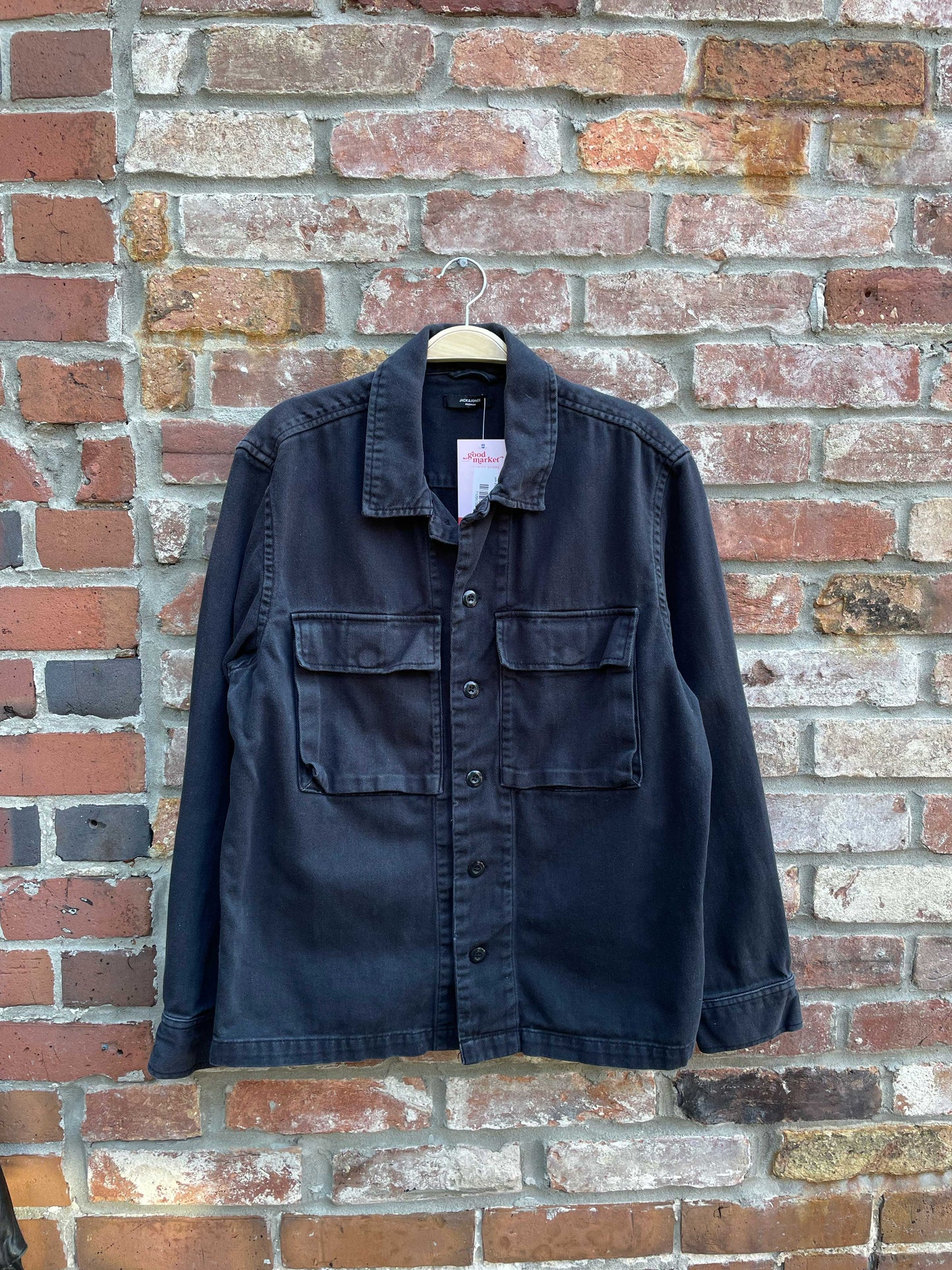 jack & jones black denim shirt jacket