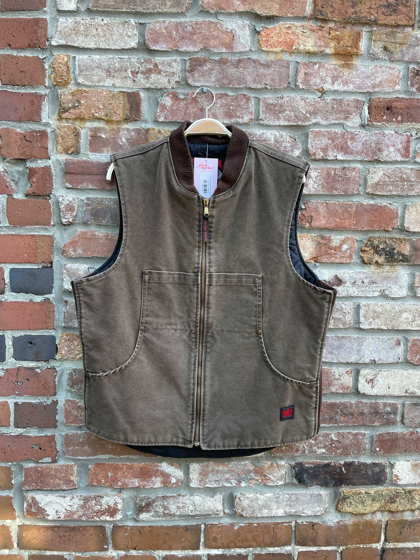 tough duck brown twill vest