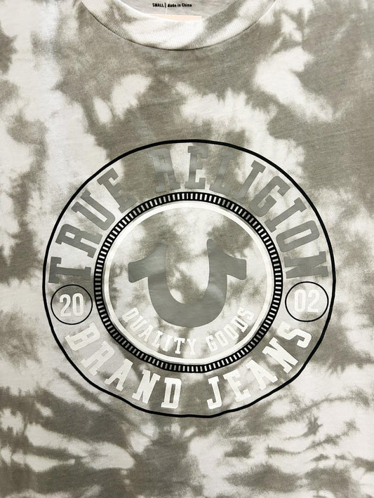 y2k true religion tie dye logo tee