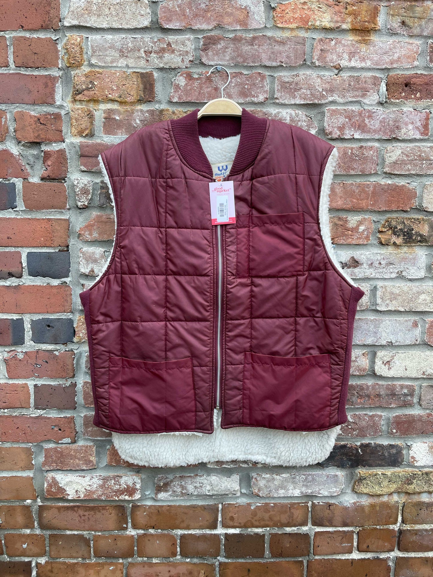 vintage marks sherpa lined liner vest