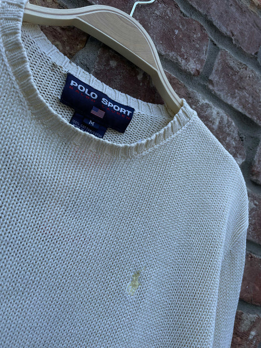 vintage polo sport minimal logo knit crew