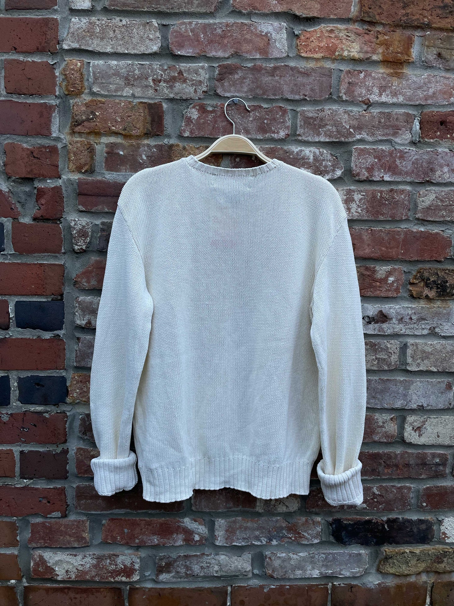 vintage polo sport minimal logo knit crew