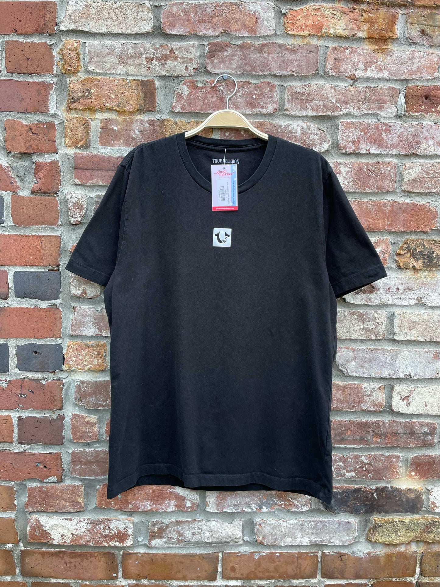 true religion black logo tee