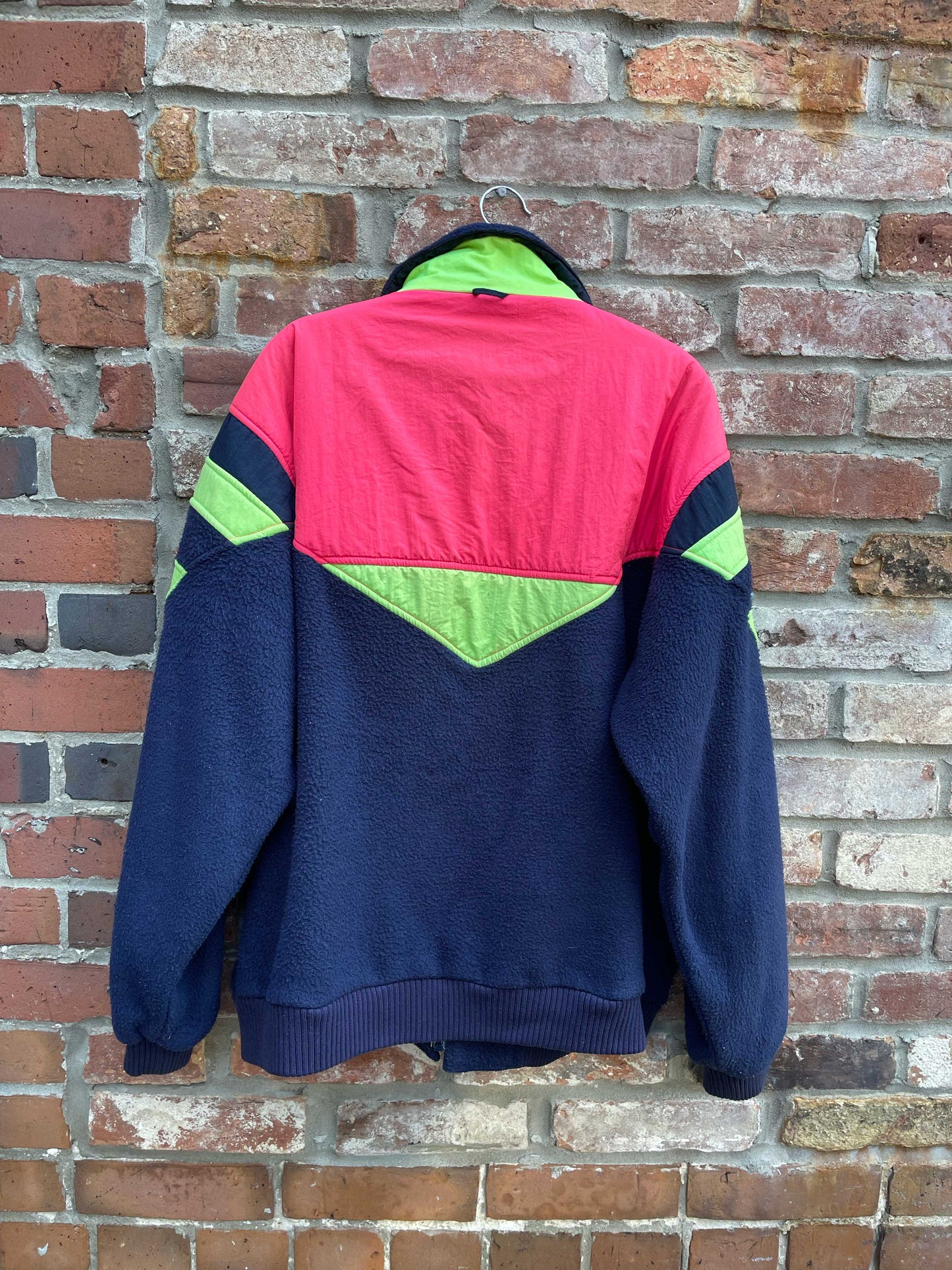 vintage 90s brooks neon fleece jacket