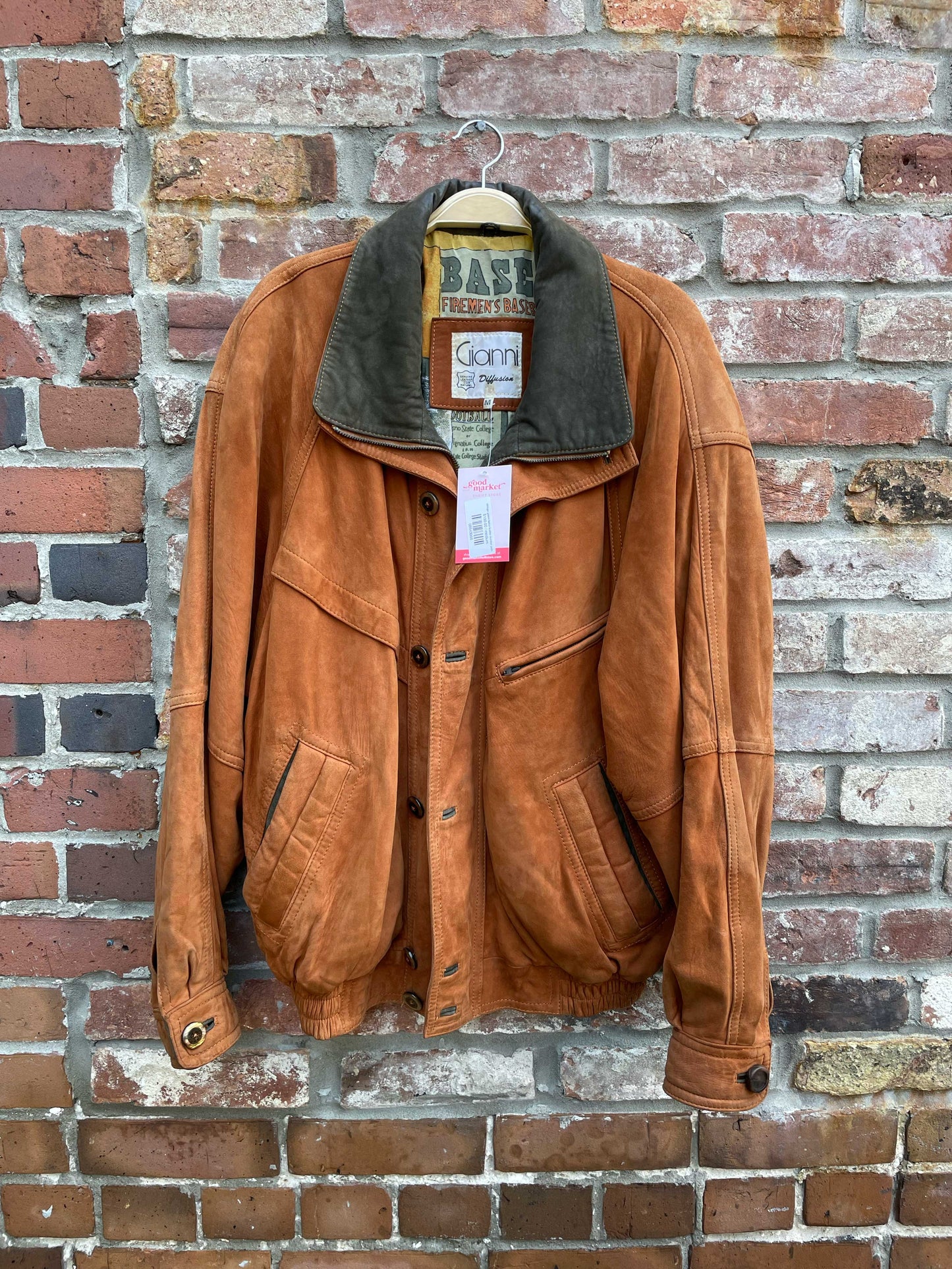 vintage gianni nubuck leather bomber jacket