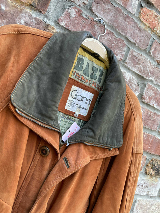 vintage gianni nubuck leather bomber jacket