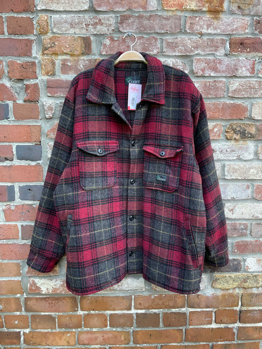 vintage codet wool flannel plaid shirt jacket