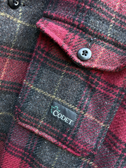 vintage codet wool flannel plaid shirt jacket