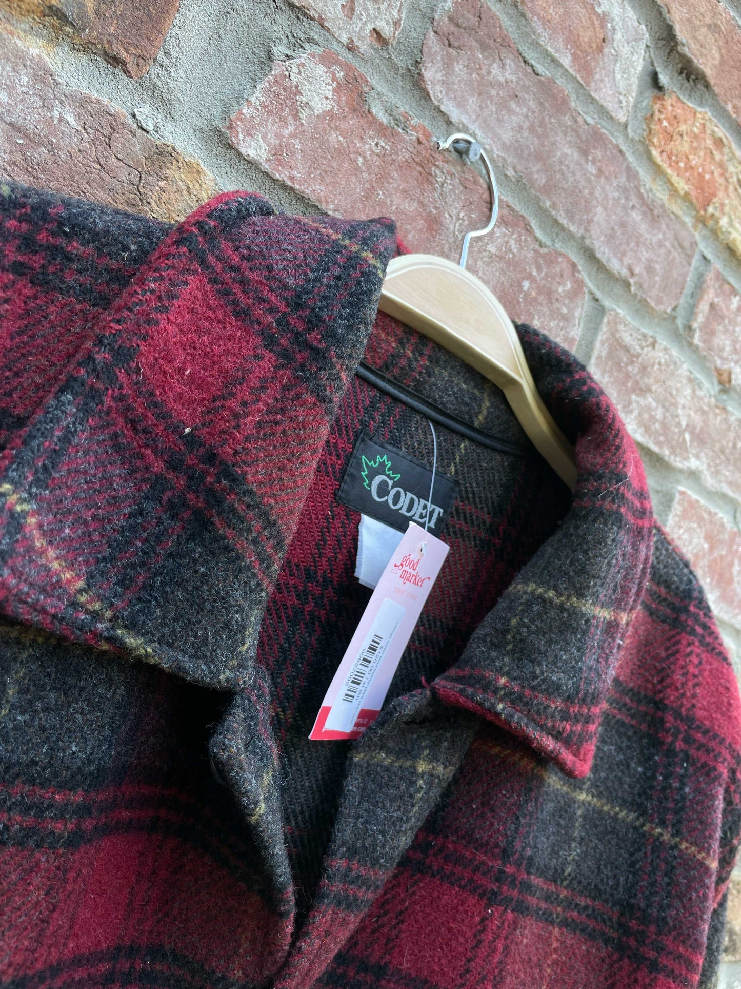 vintage codet wool flannel plaid shirt jacket