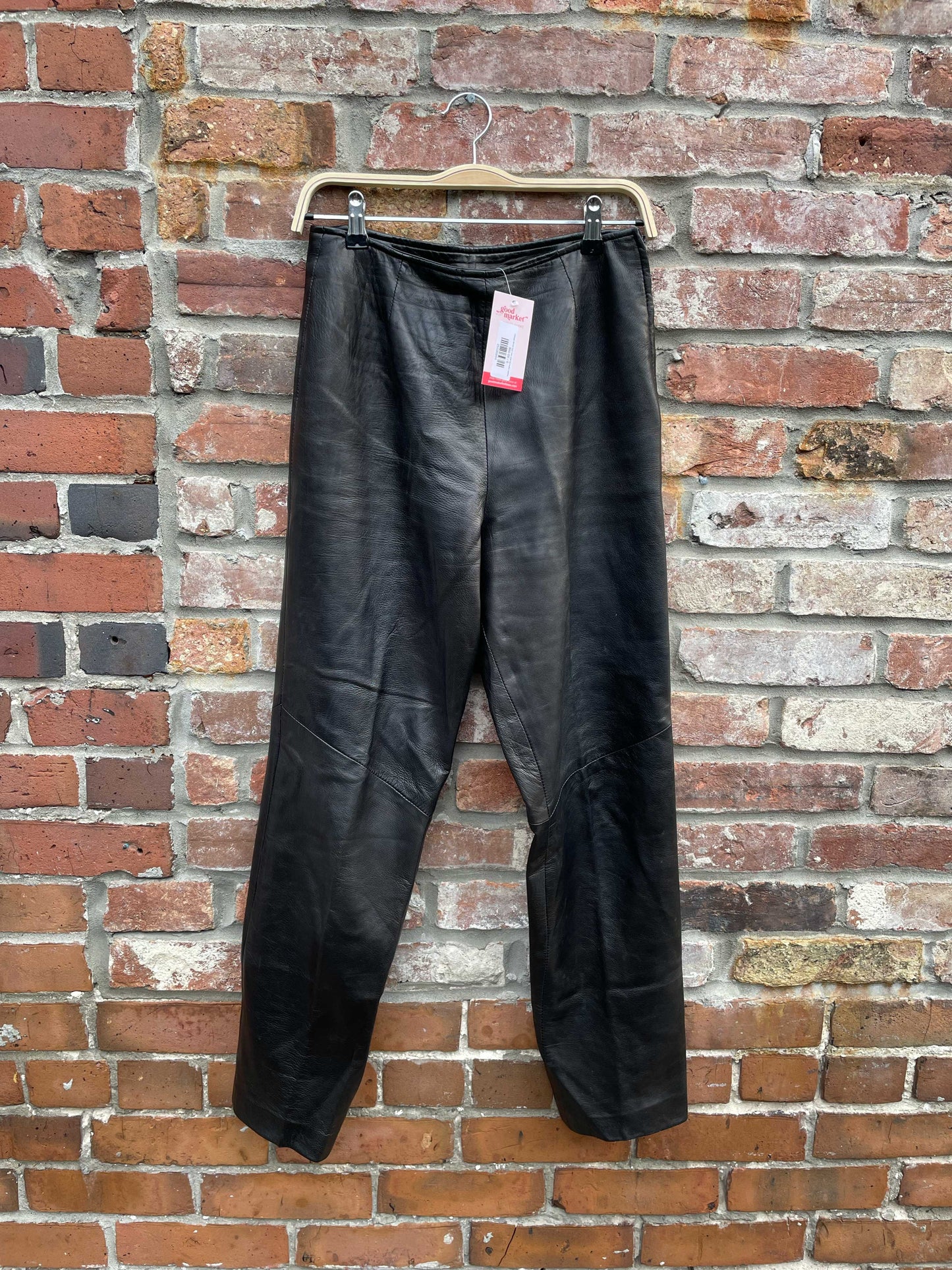 vintage danier high rise side zip butter leather pants