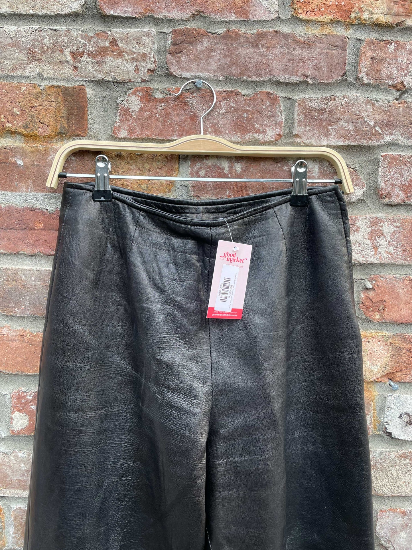 vintage danier high rise side zip butter leather pants