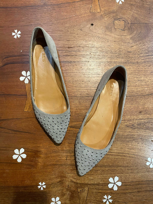 j crew studded suede pointed toe flat