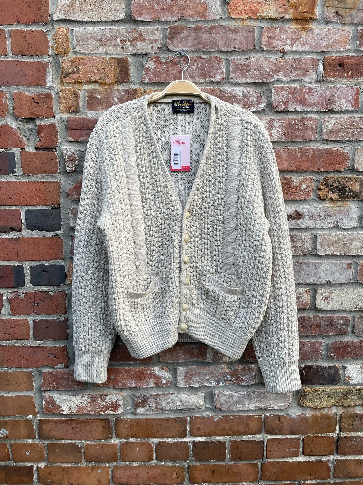 vintage prince bellini cable knit grandpa cardi