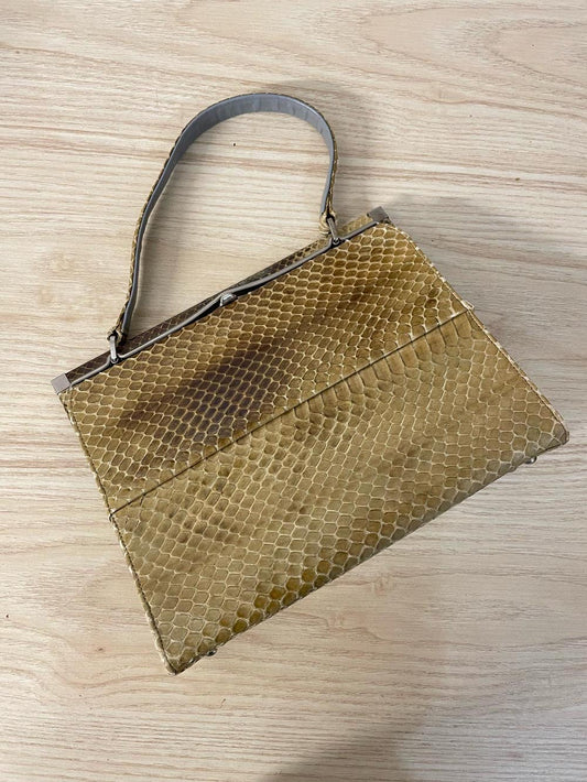 vintage 50s owens & elms snakeskin handbag