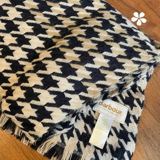 barbour karsten knit houndstooth scarf