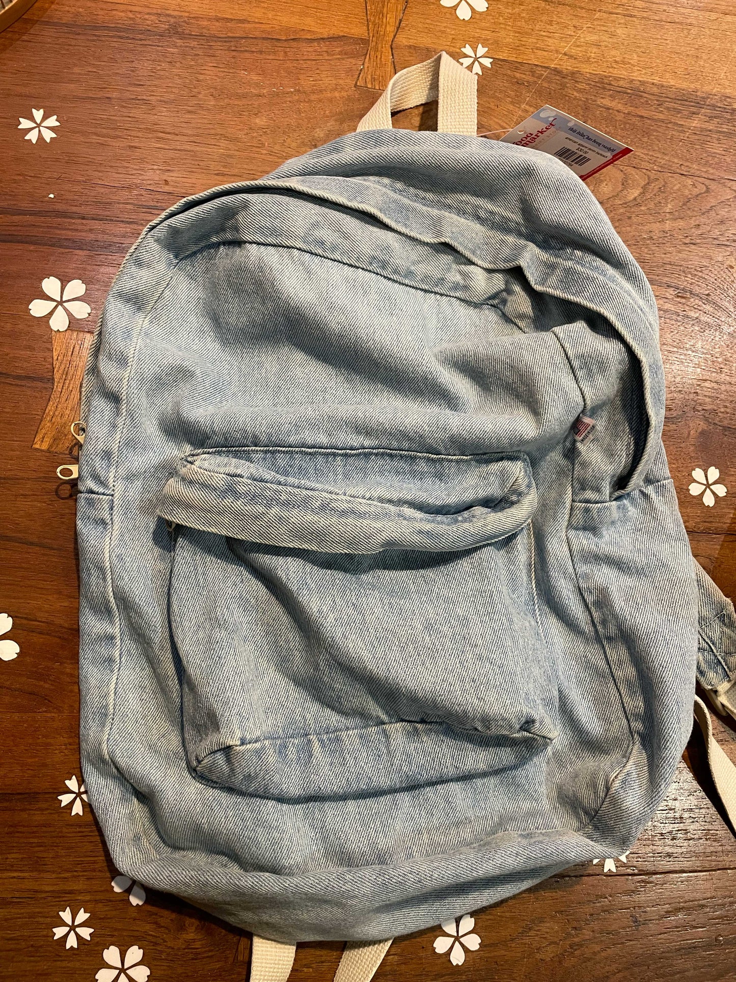 american apparel denim backpack