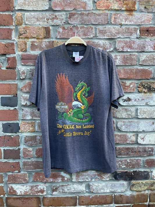 vintage 80s harley davidson dragon single stitch tee