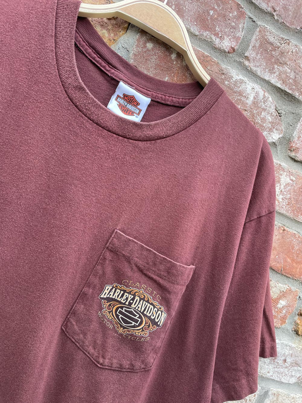 vintage 00s harley davidson pocket tee