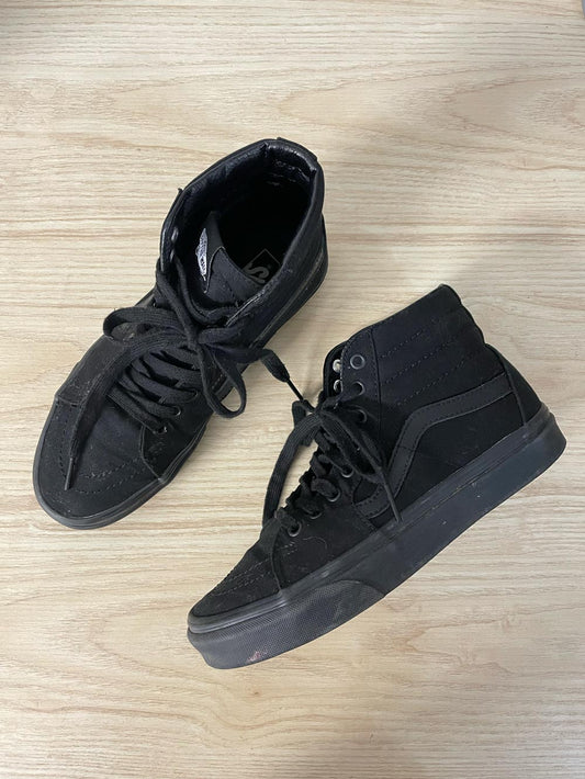 vans all black high top sneakers