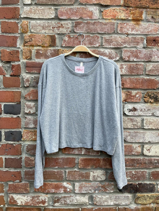 the group by babaton ribbed boxy long sleeve