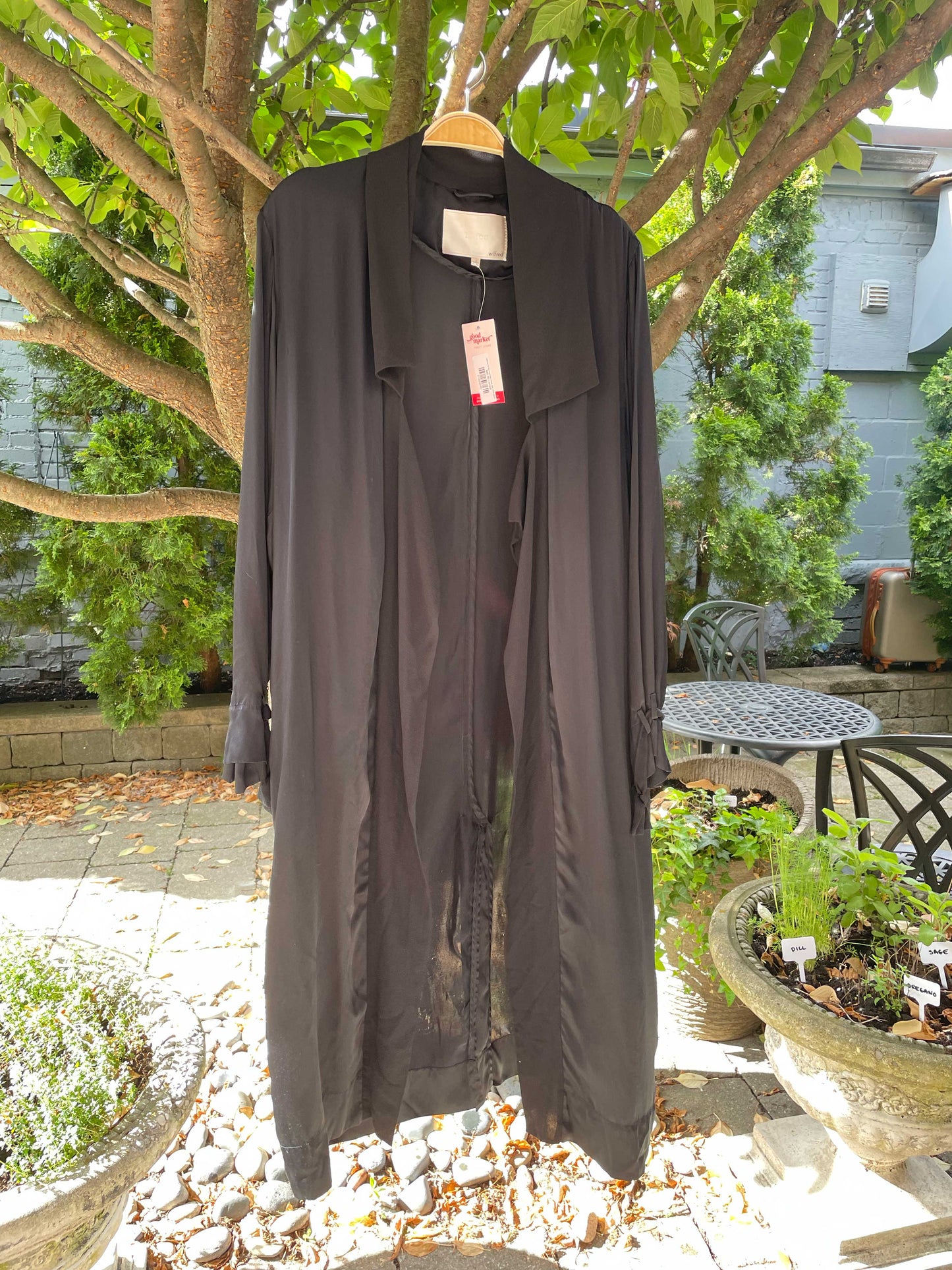 wilfred le fou mercier black silk robe jacket