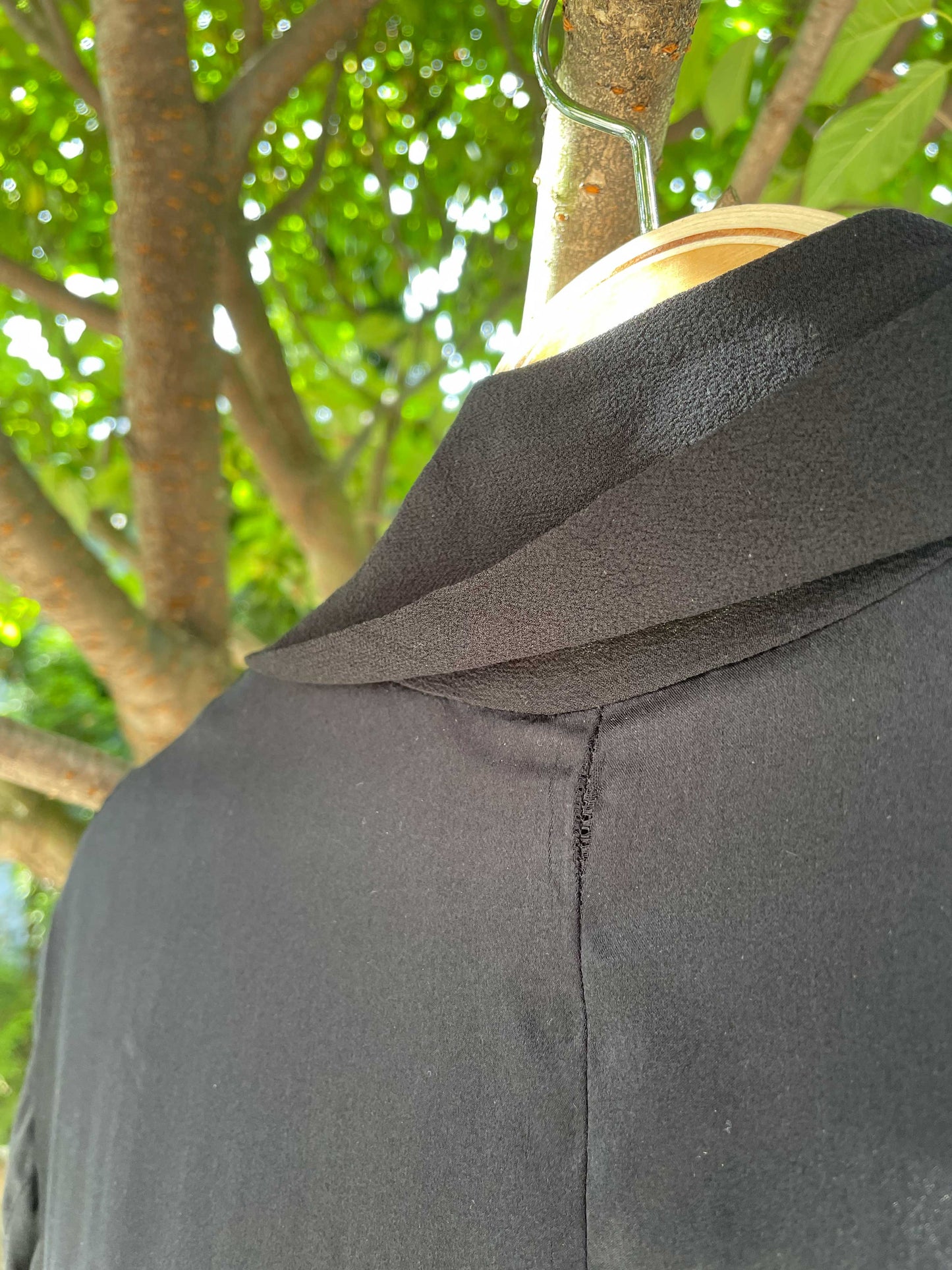 wilfred le fou mercier black silk robe jacket