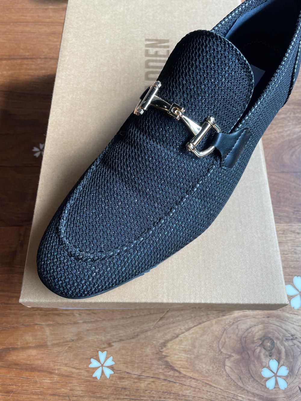 nwt steve madden darien sparkle horsebit loafer