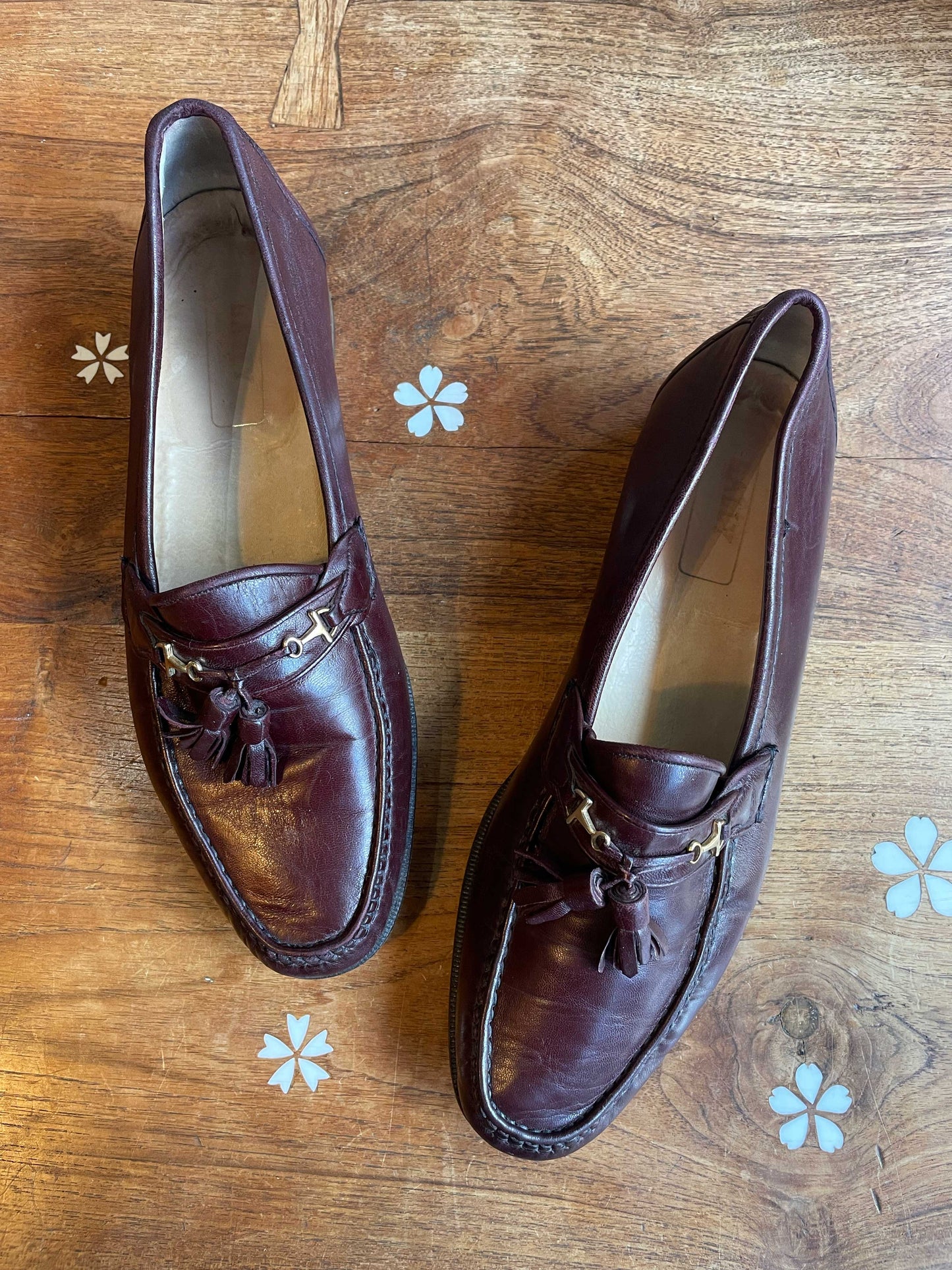 vitage bally leather tassel loafer