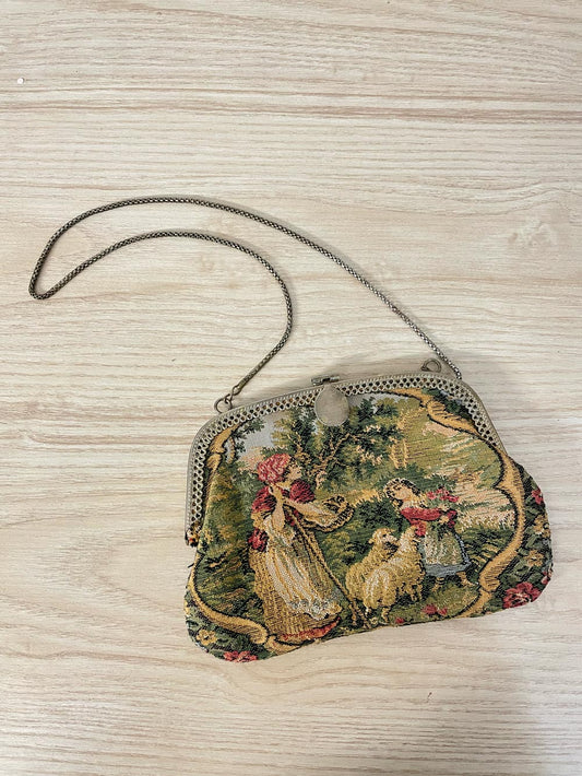 antique tapestry evening handbag