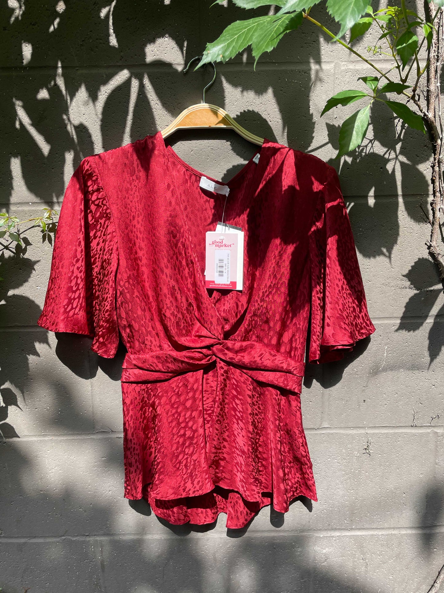 nwt alc silk tulip sleeve blouse