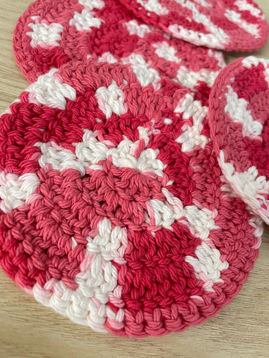 set of 4 hand-crochet coasters