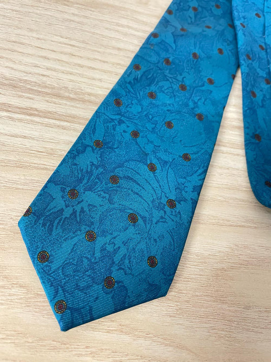 vintage tiptop medallion leaf print silk tie