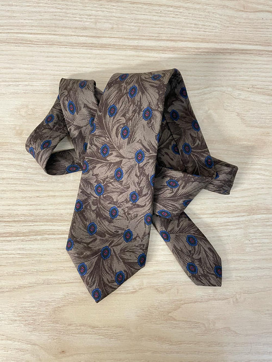 vintage the bay medallion leaf print silk tie